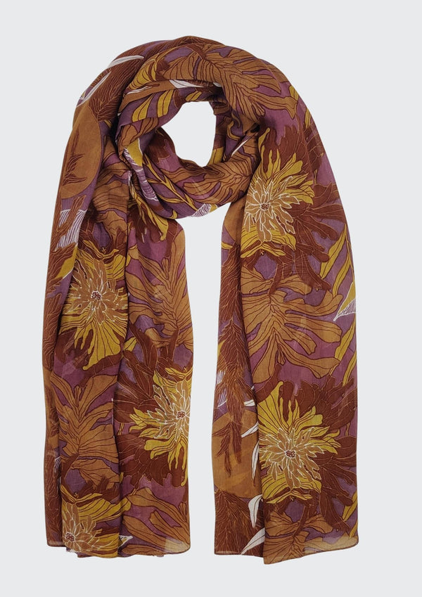 Como Leaves Scarf (SE-2528_Purple)